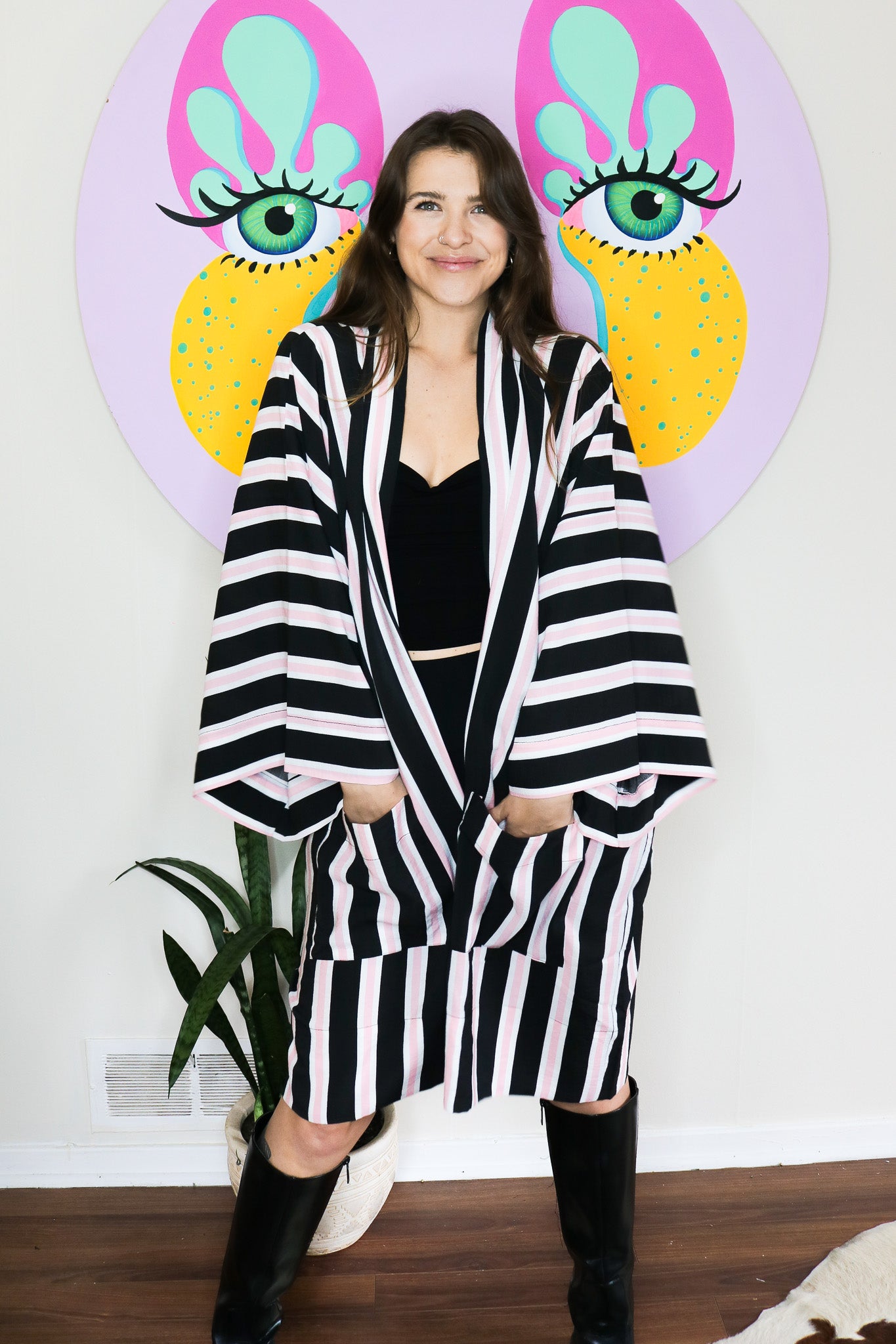 Retro Stripe Duster