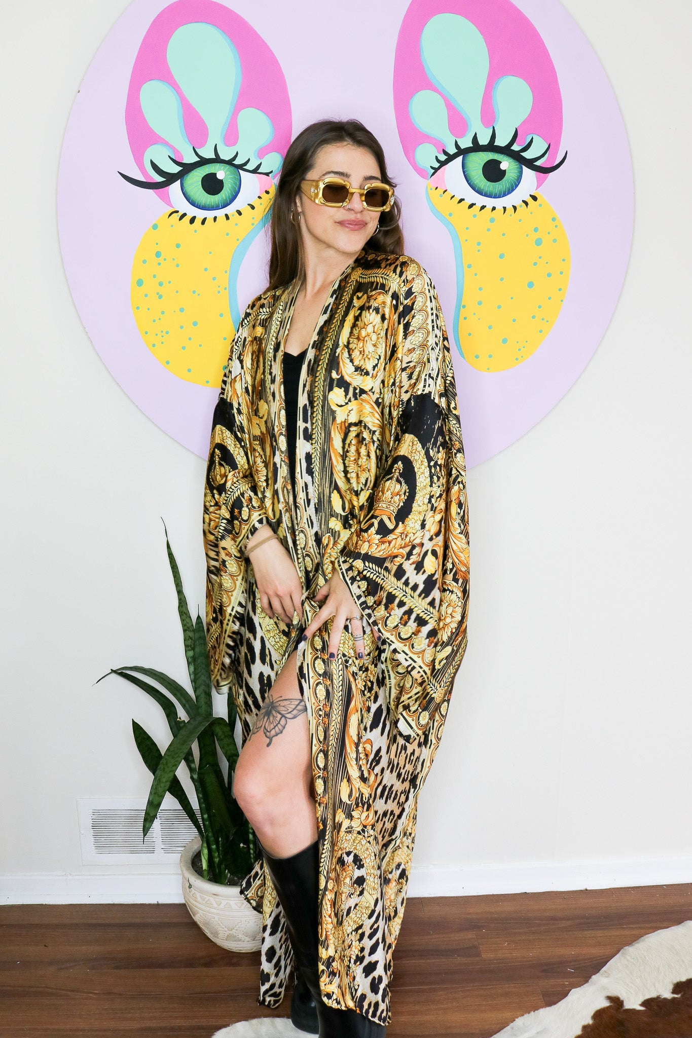 Gilded Leopard Kimono