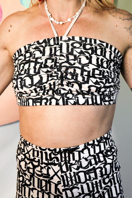 SECRET SNAX SCRUNCH TOP BLACK